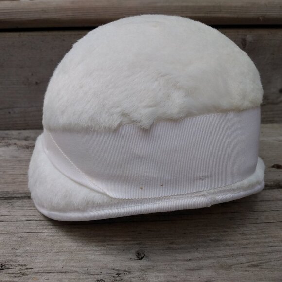 Vintage Cloche Hat Winter White Faux Fur Plush 20.5" - Picture 5 of 12